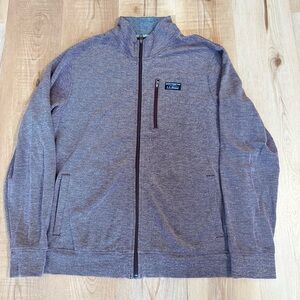 L.L. Bean Men's Comfort Stretch Traditional Fit Pique Shirt Full Zip Sz L REG
